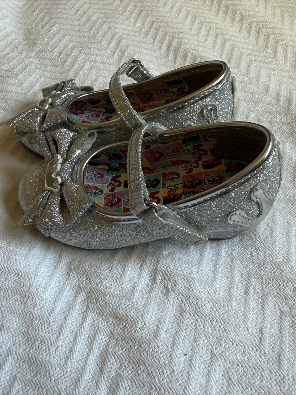 Silver Glitter Mary Jane Princess Shoes